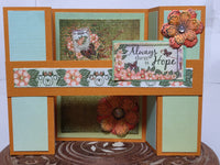 Orange dimensional flowers bridge cards